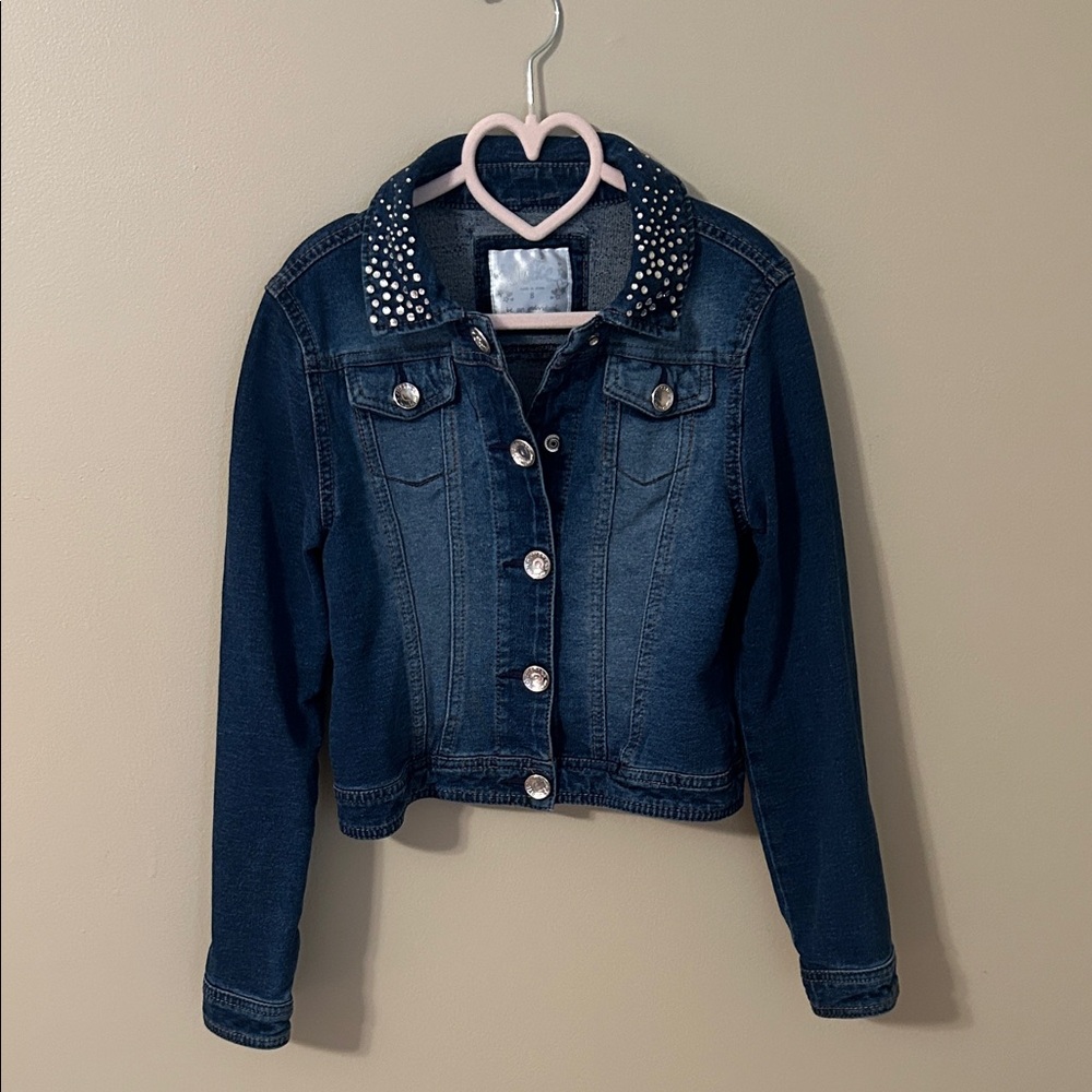 Justice Dark Blue Jean Jacket with Silver Accents